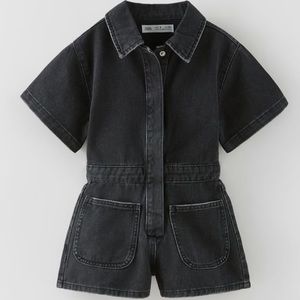 ZARA Girls Short Denim Jumpsuit